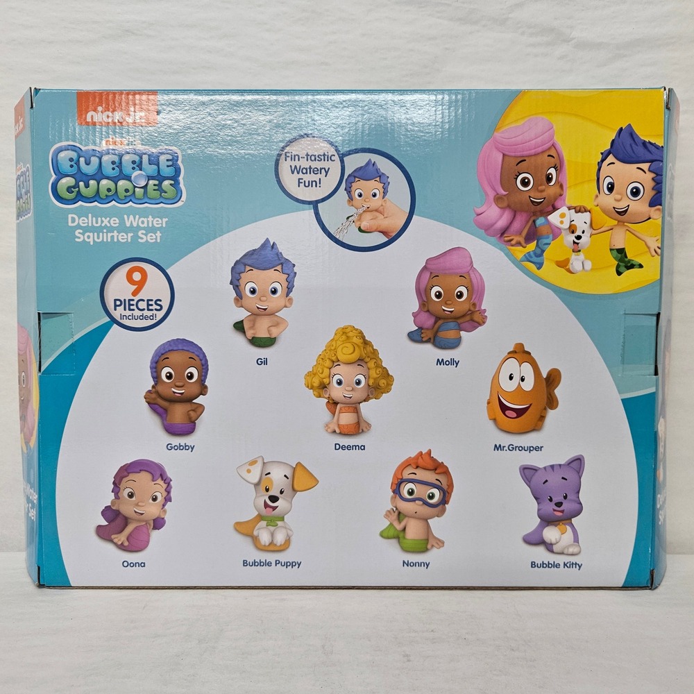 Nick Jr Bubble Guppies Deluxe Water Squirter Set 9 Pieces Gil Molly Ages 3+ New - Picture 2 of 6